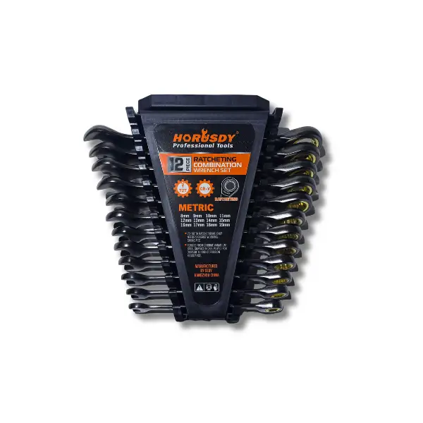 Ratchet wrench set 12 piece 8mm - 19mm