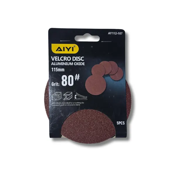 Velcro disc 115mm P80 5Pc